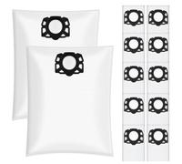 12 Piezas Bolsas Aspiradora Karcher Set de repuesto, Filtro para Aspiradoras Kärcher WD4 WD5 WD6 y Kärcher KFI 487, Bolsa Aspiradora Karcher de repuesto para Kärcher 2.863-006.0