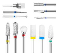 12 piezas Bordado Lijadora de uñas, Profesional punta lijadora de uñas de cerámica para quitar el gel y las cutículas