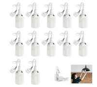 12 Piezas Casquillo E27, Portalámparas E27 Negros con Cable y Terminales Bases Compatible con Bombillas LED, Incandescentes y Halógenas, Base de Lámpara Retro para Iluminación DIY Salón Cocina Oficina