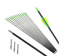 12 Piezas Caza Flechas de Carbono ID 4.2 mm Spine 300 400 500 600 700 800 900 1000 Flecha de Práctica, para Tiro con Arco Arcos Recurvos Arco Compuesto (28inch,Spine 800)