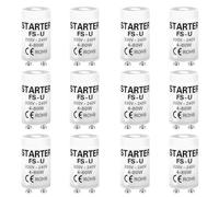 12 Piezas Cebador Fluorescente Lighting Starter FS-U 4-80W 220-240V Arrancador Tubo Fluorescente Led para Lámparas Fluorescentes Neon Acuario Luces UVC Encendido Uso Doméstico Comercial e Industrial