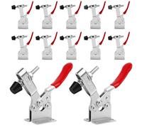 12 piezas Cierre rápido GH-201-B, Tensores Horizontales de Rodilla 90kg Abrazadera de Liberación Rápida Horizontal, para Carpintería, Soldadura, Maquinaria, Productos Hechos a Mano