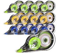 12 Piezas Cinta Correctora, 5 mm x 12 m Cintas Correctoras Blanca con Tapa, Correction Tape Material Escolars y Papeleria Oficina para Maestros Estudiantes Empleados