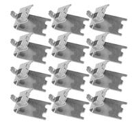 12 Piezas Clip de Estante de Acero Inoxidable 1.5 MM | Ganchos Metálicos, Diseño Deslizante Curva Ergonómica, Acabado Pulido Plata para Congelador y Cocina