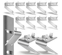 12 Piezas Clip de Estante de Metal, Acero Inoxidable 1.5 MM | Diseño Deslizante Curva Ergonómica, Plata Pulida, para Cocina y Organización Interior