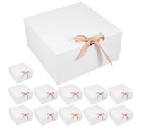 12 Piezas Color Claro Caja de Obsequio Elegante, con Tapa Abatible Cartón | Embalaje Reutilizable, No se Deforma Fácilmente, para Cupcakes y Té, Adecuado para Cumpleaños y Propuestas