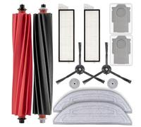 (12 Piezas) Compatibles con Roborock S8 MaxV Ultra/ S8 Max Ultra, 2 Cepillos de Rodillo, 2 Almohadillas Grandes + 2 Pequeñas Para Fregona, 2 Bolsas Para el Polvo, 2 Filtros HEPA, 2 Cepillos Laterales