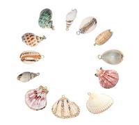 12 Piezas Conchas Manuales Concha Espiral Natural Joyería Concha Cuentas Concha Cowrie Colgante Concha Náutica Diy Colgante Encantos Caparazón Phnom Penh