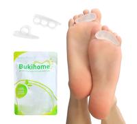 12 Piezas Correctores de Dedos del Pie de Silicona - Bukihome Férulas para Dedos en Martillo y Juanetes, Separadores para Alinear Dedos Torcidos o Superpuestos - Clear/Multi-Size