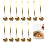 12 Piezas Cucharas de Café Dorada, 13.2 cm para Cocina Hogar Restaurante