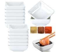 12 Piezas Cuencos Aperitivos,7,5x7,5x3 cm Cuencos Cuadrados para Salsas,Cuencos Salsa Soja,Mini Cuencos Para Salsas,Platos Pequeños Aperitivos,Platos para Salsas para Inmersión,Salsa,Barbacoa