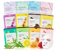 12 Piezas Daily Care Mascarilla Facial,Daily Care MascarillaHidratante y Calmante,Mascarilla Hidratante Facial,Mascarilla FacialHidratante,Adecuada para Diferentes Pieles
