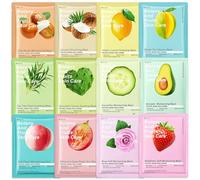 12 Piezas Daily Care Mascarilla Facial,Face Mask Hidratante,Calmante,Mascarilla Facial Hidratante Reparadora,Hidratantes y Nutritivas,Kit de mascarilla facial para hombre y mujer