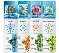 12 Piezas Daily Care Mascarilla Facial, Hydration Máscara de Calmante,Kit de Mascarilla Facial para Hombre y Mujer, Cuidado De La Piel Resistencia a la Vejez Temprana, Aptas Todo tipo de Piel