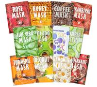 12 Piezas Daily Care Mascarilla Facial,Mascarilla facial hidratante para la reparación de la piel,Máscara de Colágeno,Apta para Todo Tipo Piel