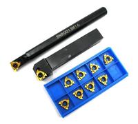 12 piezas de 5.1 cm 5/20.3 cm Torno de barra de perforación interno Insertos de roscado Soporte de herramientas de giro para Ser1616H16 Snr0013M16 Insertos de carburo de 0.5-3.0 mm de paso de aleación