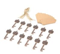 12 Piezas de Abrebotellas Clave Fiesta de Boda Esqueleto Vintage Favorece la Decoración Rústica Invitados Recuerdo Set de Regalo Con Tarjeta de Etiqueta de Acompañante Y Guita Llaves Abrebotellas