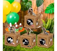 12 piezas de actividades de juegos de cumpleaños de dinosaurios decoración | 12 piezas de actividades de juegos de cumpleaños de dinosaurios decoración de mesa de parque de dinosaurios bolsas de regalo