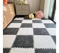 12 piezas de azulejos entrelazados - Tapetes de espuma de felpa esponjosos, suaves, antideslizantes, cortables, protectores para dormitorio, sala de estar, sala de juegos, tatami, mesita de noche