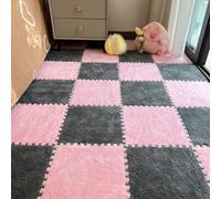 12 piezas de azulejos entrelazados - Tapetes de espuma de felpa esponjosos, suaves, antideslizantes, cortables, protectores para dormitorio, sala de estar, sala de juegos, tatami, mesita de noche
