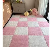 12 piezas de azulejos entrelazados - Tapetes de espuma de felpa esponjosos, suaves, antideslizantes, cortables, protectores para dormitorio, sala de estar, sala de juegos, tatami mesita de noche