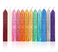 12 Piezas de Barras de Cera de Sello con Mechas Cera de Sellado de Manuscrito de Fuego Antiguo para Sello de Cera (12 Colores B)
