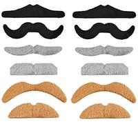 12 piezas de bigote autoadhesivo barbas adhesivas como un accesorio perfecto para las señoras y los disfraces de los hombres para el carnaval/fiesta de disfraces