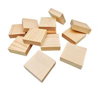 12 piezas de bloques cuadrados de madera sin acabar para manualidades, tablas de madera de pino en blanco de 5x5x1,5 cm para tallado de madera, posavasos DIY, pintura y grabado al fuego