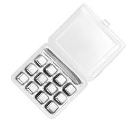 12 piezas de cubitos de hielo reutilizables con accesorios para vino de lengua Metal ICE 304 textura de acero adecuado para beber