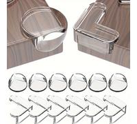 12 piezas de Esquineros Anticolisión de Silicona Transparente PVC para Mesa de Café, Protector de Esquinas y con Fuerte Adhesión, Parachoques de Seguridad para Muebles de L/Round Transparentes