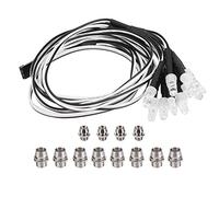 12 piezas de faros delanteros y traseros LED para coches RC de 5 mm/3 mm, set de luces inalámbricas para RC con LEDs blancos, rojos, amarillos y azules, accesorio de iluminación