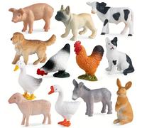 12 piezas de figuras de granja para niños - Caballo, vaca, oveja, cerdo, , , , figuras de acción multicolor/codificadas por colores con modelos de granja realistas para juego educativo, juego de o