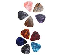 12 piezas de guitarra para guitarra y púas, celuloide de ukelele, escoge fina, paleta de guitarra, portaguitarra, acústica, 0,46 mm, 0,71 mm, 0,96 mm, color aleatorio, portátil y útilModo y belleza