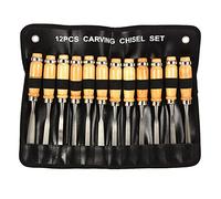 12 piezas de herramienta de talla, juego de 12 en 1 de escoplo con hoja hueca, cuchillo de talla de madera de tilo para esculpir, tallado manual de madera, juego de cincel para trabajar la madera