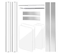 12 piezas de herramientas de corte de arcilla polimérica, rodillo acrílico para esculpir manualidades, modelar cuchillos, cortadores de cerámica, kit de rebanador de hojas rectangulares transparentes,