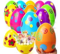 12 Piezas de Huevos de Pascua Gigantes con Colores Impresos de 6 pulgadas de alto para la Caza de Huevos de Pascua, Rellenos de Cestas de Pascua, Regalos de Pascua, Favorito de Fiesta