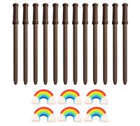 12 Piezas De Lápices Creativos Y 6 Piezas De Borradores Del Arco Iris, Papelería Infantil, Papelería Divertida Y Linda, Suministros Escolares.