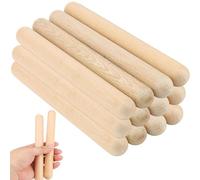 12 Piezas de Palos de Ritmo Clásico de 20 cm, Ritmo de Madera, Claves de Madera Clásica, Palos de Ritmo, para Escuelas, Bandas, Profesionales o Principiantes de Todos Los Estilos