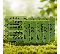 12 piezas de pilas recargables AA/AAA 1.2V NiMH, juego de baterías reutilizables para carga