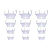 12 piezas de plástico transparente para colgar cestas de goteo, soportes inferiores redondos para macetas para gestión del agua en el cuidado de plantas en interiores y exteriores