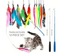12 piezas de plumas artificiales coloridas para caña de pescar, campana de , cabeza reemplazable, varita de , sin batería.