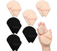 12 piezas de polvo Puff cara triangular maquillaje Puff para polvo suelto suave cuerpo cosmético base esponja polvo mineral herramienta de maquillaje seco húmedo (negro, color nude, grande, pequeño)