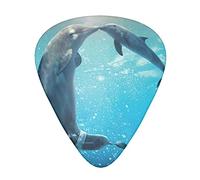 12 piezas de púas de guitarra Winter The Dolphin Guitar Plectrums Incluye calibres delgados, medianos y pesados 3 tamaños para ukelele con caja de almacenamiento organizadora