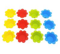 12 piezas de silicona para hornear tazas antiadherentes magdalenas donuts muffin moldes pastelería revestimientos suministros de cocina