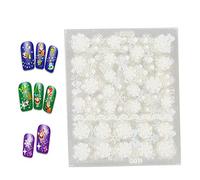 12 piezas de tema navideño para uñas, pegatinas de uñas, calcomanías de transferencia de bricolaje, herramientas de decoración(Tipo de copo de nieve de navidad)