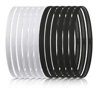 12 Piezas Diademas Antideslizantes Finas Elásticas Deportivas, Bandas de Cabello con Agarre de Silicona Antideslizante Bandas de Sudor de Cabello para Ejercicio (Negro, Blanco)