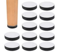 12 Piezas Elevador Muebles Autoadhesivos de Acero Al Carbono, Altura de 1,5 cm, Autoadhesivos Redondo Elevadores de Muebles con Base de Fieltro para Sillas, Armarios, Camas, Mesas, Diámetro 6 cm