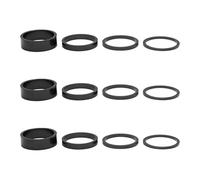 12 Piezas Eseparadores de Auriculares Bicicleta Set, Espaciadores Horquilla Bicicleta, Aluminio Espaciadores Barra Manillar para Bicicleta de Montaña Bicicleta de Carretera, 2 mm 3 mm 5 mm 10 mm