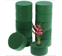12 piezas Esponja Floral en Forma Cilíndrica, 8cm Grande Espuma Floral Húmeda y Seca para Flores Frescas y Artificiales, Esponja para Flores para Manualidades de Boda Decoración de Fiestas (Verde)