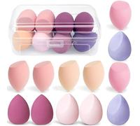 12 Piezas Esponjas Maquillaje, Beauty Blender Multiusos, Seco y Húmedo, para Base Líquida, Corrector, BB Cream, Contorno, Juego de Esponjas Maquillaje Cara Profesional sin Látex